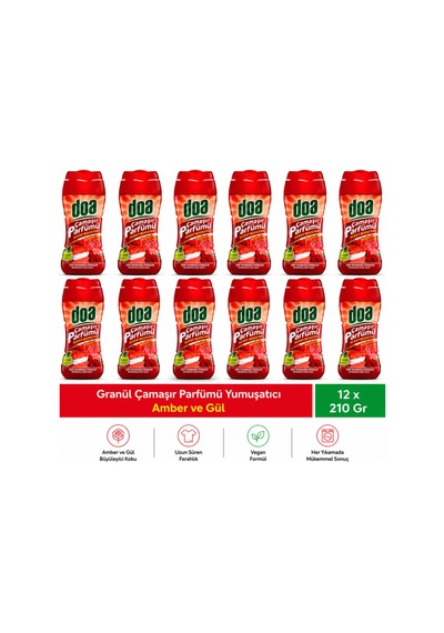 Granül Çamaşır Parfümü Amber & Gül 12 Li Set 210 Gr Kalıcı Ferahlık - 880592106 Diğer