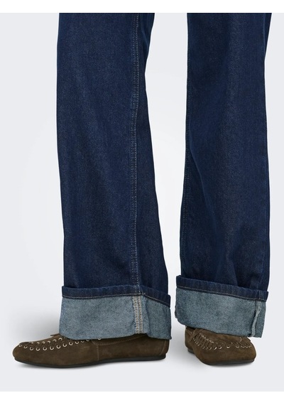 Only Onlella Mw Wide Foldup Kadın Denim Pantolon 15368956 Mavi