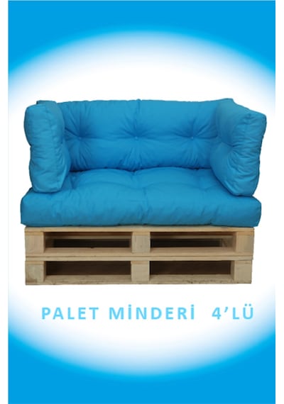 Dış Ve Iç Mekan Palet Bahçe Balkon Havuz Başı Yer Minderi Koltuk Minderi Takımı Turkuaz Model