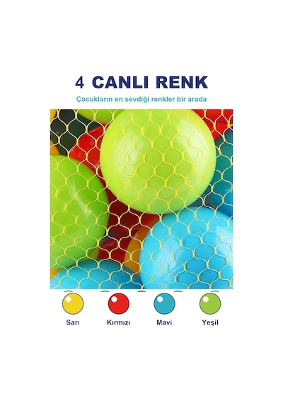 Oyun Havuz Topu 6 Cm 50 Adet Top Havuzu İçin Yumuşak Renkli Toplar, Filede 1+ Yaş