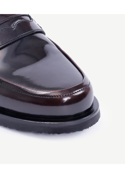 Yargıcı Düz Renk Saraç Detaylı Deri Loafer 25kkay4033x 016 Bordo