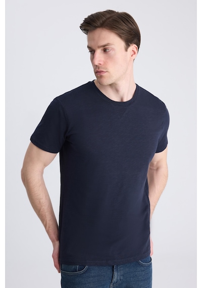 Twn Slim Fit Lacivert Düz %100 Pamuklu T-shirt 4ec1447011072 101