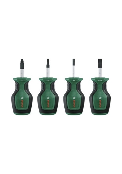 4 Parça Çelik Kısa Tornavida Seti Ergonomik Tasarımlı Ve Dayanıklı