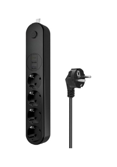 Infomax Termal Akım Korumalı Grup Priz Showmax Sh-4625 , 4 Priz, 2 Usb A Ve 1 Type-c Çıkışlı 3.1a , 2 Metre Kab