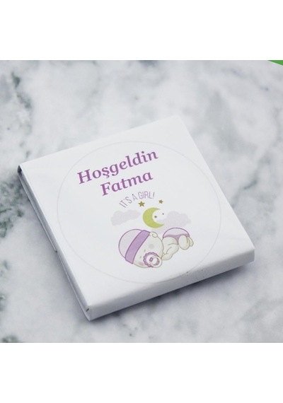 48 Adet Isim Etiketli Uyuyan Bebek Madlen Çikolata