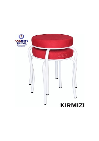 Tabure (Beyaz Ayaklı) (2 Adet)-Mutfak Balkon Tabur...
