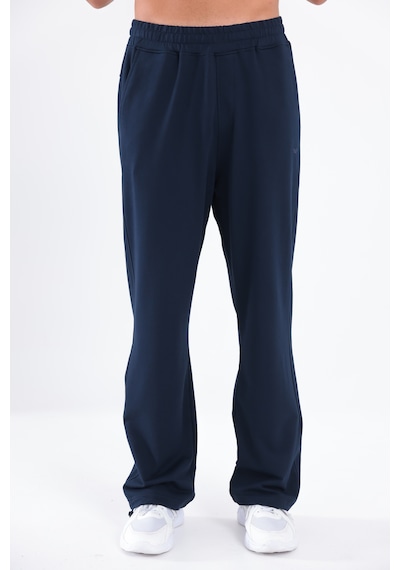 Rowinger 2 İplik Nakış Logo Fermuarlı Cepli Buggy Fit Erkek Eşofman Altı Navyblue