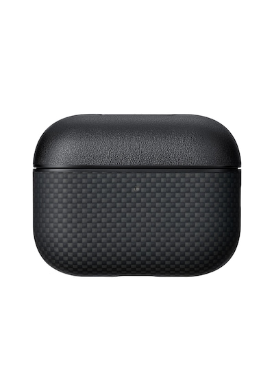Apple Uyumlu AirPods Pro 3 Kılıf 1500d Aramid Fiber Pitaka Classic Serisi Black-grey Twill Kapak Siyah-gri Siyah - Gri
