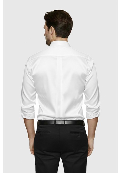 Rizzup Beyaz Slim Fit Erkek Gömlek Kolay Ütülenen Nefes Alan Kumaş, Dört Mevsim Şıklık 2608515