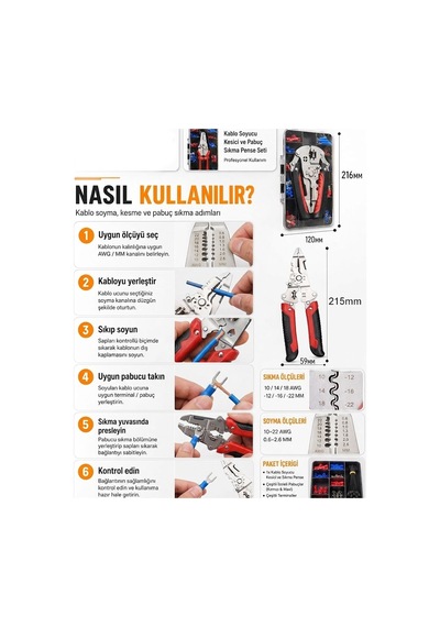 Katlanır Kompakt Tasarım Çok Fonksiyonlu Kablo Sıyırma Ve Sıkma Pensesi Kırmızı Kablo Sıyırıcı Kablo Soyucu