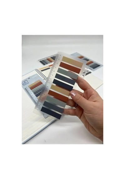 10 Renkli Cetvelli Gri Ve Toprak Tonları İndeks Sticker/index/post-it/postit/kitap Ayracı/not Kağıdı