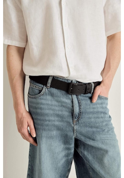 Defacto Erkek Dikdörtgen Toka Suni Deri Jean Kemeri H5074axnsbk27 Siyah-bk27