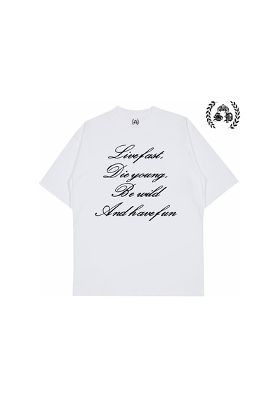 Startmore Life Fast Die Young Y2k Tee T-shirt Beyaz