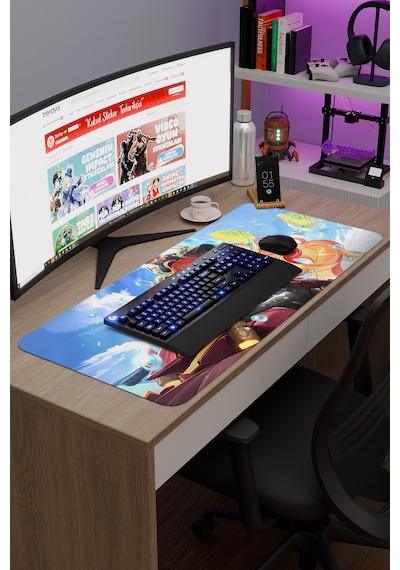 Mavuika Genshin Impact Anime Gacha V1 - 90x40 Xxl Gaming Mouse Pad Fare Altlığı