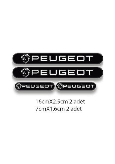 Peugeot 3d Damla 4'lü Oto Sticker Set 3