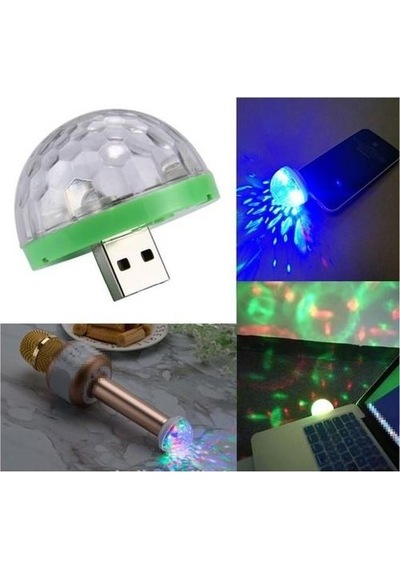 Alfa Usb Disko Topu Sese Duyarlı Renkli Işıklı Led Lamba Çok Renkli