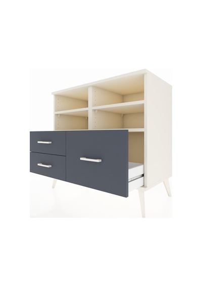 Hyperion Şifonyer 4 Raflı 3 Çekmeceli 88x44x80 Aytaşı-aytaşı/antrasit Aytaşı/antrasit