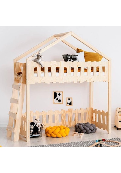Markaawm Markaawm Montessori Ranza Çocuk Karyola Oyun Evi Yatak Giraffe Akçaağaç