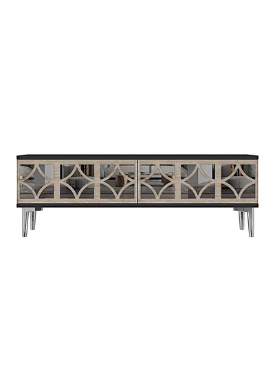 Tsa1236ats - Öztv120 Tv Stand, Tv Sehpası Antrasit - Traverten - Sılver 120cm