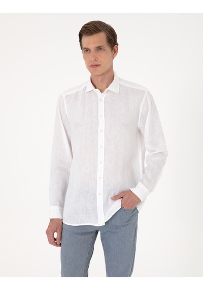 Pierre Cardin Erkek Beyaz Gömlek Desenli 50303293-vr013 Beyaz