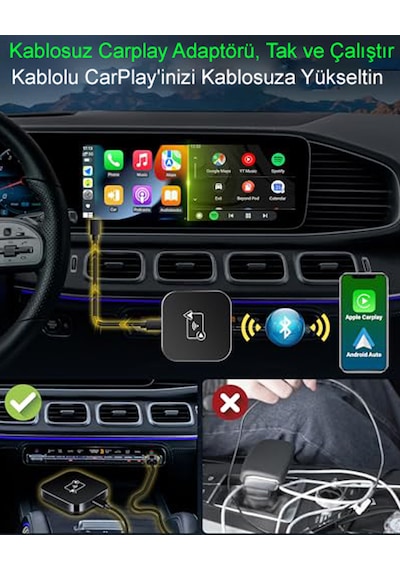 Magazashop Kablosuz Görüntü Aktarım Car Play Adaptörü Apple Ve Android Cihazlar Için Diğer