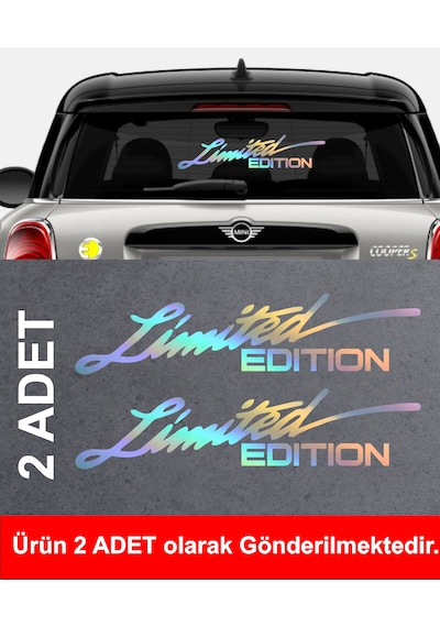 Limited Edition 2 Adet Sticker - Araba Oto Motosiklet Karavan Cam Sticker - 00305 20X5 Cm