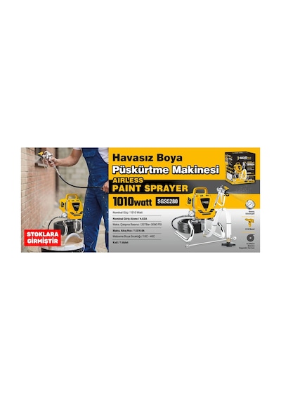 Havasız Boya Püskürtme Makinesi 1010 Watt 207 Bar