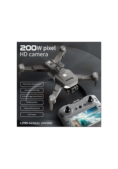 C29s Gps 4k Esc Kamerali Drone Menzil - 25 Dk Ucus - Brushless Motor Akilli Kumanda X2 Batarya Siyah