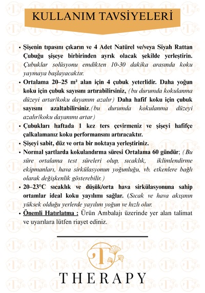 Therapy Smell, Angels Grace - Lüks Çubuklu Oda Kokusu / 120 Ml / Extra Clear Silindir Cam Şişe / Metal Altın Kapak Fresh
