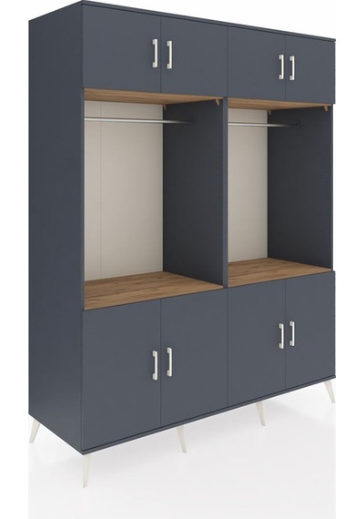 Kronos Gardrop 10 Raflı 8 Kapaklı 2 Askılı 176x59x221 Antrasit-antrasit/çam Antrasit/çam Kronos Gardrop 10 Raflı 8 Kapaklı 2 Askılı 176x59x221 Antrasit-antrasit/çam Antrasit/çam