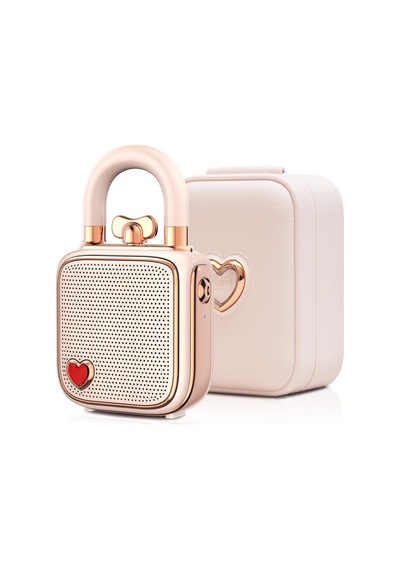 Love-lock Bluetooth Hoparlör, Küçük Taşınabilir Müzik Kutusu, Kablosuz Stereo Eşleştirme, Retro Ses Kutusu, Sevimli Masaüstü Dekorasyonu, Kızlar İçin, Pembe