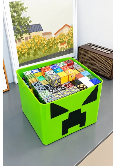 Creeper Kutulu Minecraft Manyetik Blok Seti - 300 Parça + 15 Karakter