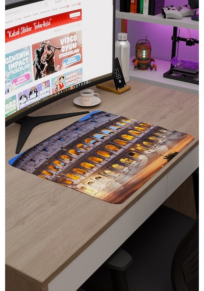 Roma İtalya V1 48x40 Xl Gaming Kauçuk Kaymaz Taban Mouse Pad Fare Altlığı