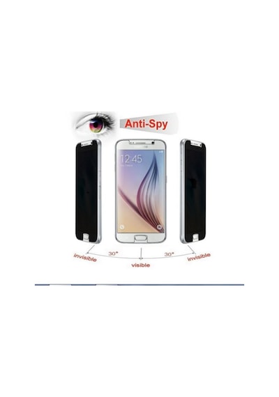 Samsung Uyumlu Galaxy S6 Gizlilik Sağlayıcı Ekran Koruyucu+Silikon Kılıf