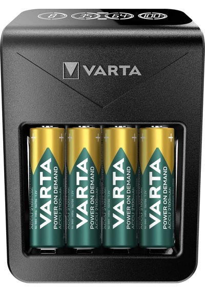 Lcd Plug Charger + 4 Adet 2100 Mah Pil
