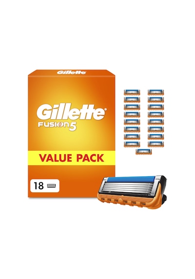 Erkekler İçin Gillette Fusion 5 Bıçak, 18 Tıraş Bıçağı, Turuncu