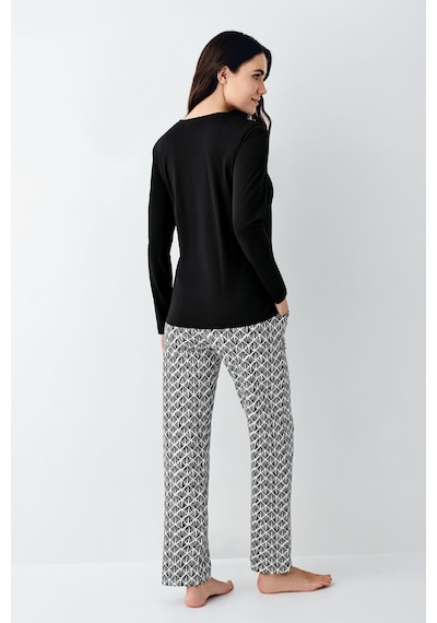 Pierre Cardin Kadın Siyah Pijama Takımı Pc9068-s-v1 Siyah