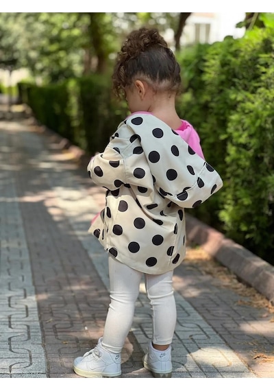 Modavals Kız Çocuk Puantiyeli Çift Taraflı Açık Krem&pembe Yağmurluk 489756231 Pembe