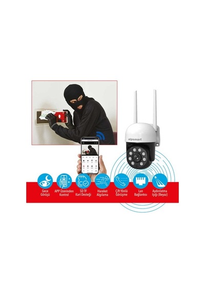 Alpsmart Ats690 2mp 360º Wi-fi Akıllı Dome Kamera Hareket Algılamalı