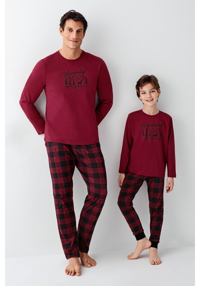 Arnetta Erkek Çocuk Bordo Pijama Takımı 5274-48515 Bordo