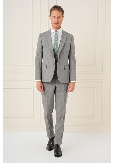 Efor Tk 902 Slim Fit Haki Klasik Takım Elbise Haki