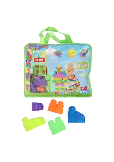 Play Blox 2960 Neon Renkler Mega Blok Seti 107 Parça Yeşil Çantalı
