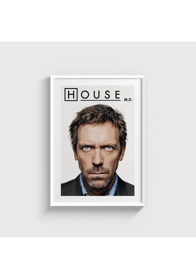 House Dizi Posteri Tablo Çerçeveli Poster Duvar Dekorasyonu Beyaz Çerçeveli Tablo Beyaz Çerçeveli Tablo Dn11d528beyaz