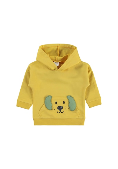 Civil Baby Kapşonlu Köpek Nakışlı 6-18 Ay Takım - Hardal