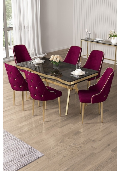 Canisa Vae Serisi 90x160 Lak Panel Antrasit Ironi Gold Ayak Masa Takımı 6 Mürdüm Sandalye Antrasit İroni Masa Mürdüm Sandalye Ayaklar Gold Canisa Vae Serisi 90x160 Lak Panel Antrasit Ironi Gold Ayak Masa Takımı 6 Mürdüm Sandalye Antrasit İroni Masa Mürdüm Sandalye Ayaklar Gold