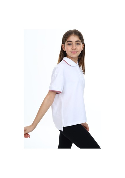 Toontoy Kids Toontoy Kız Çocuk Baskılı Polo Yaka Çıtçıtlı Kısa Kollu Tişört - Yırtmaçlı Beyaz Toontoy Kids Toontoy Kız Çocuk Baskılı Polo Yaka Çıtçıtlı Kısa Kollu Tişört - Yırtmaçlı Beyaz