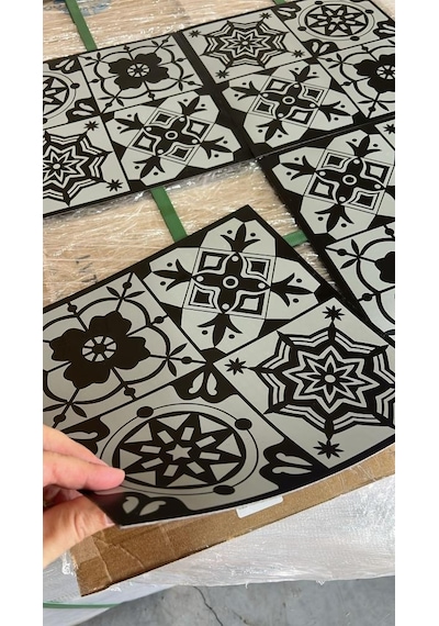 30cmx30cm 10 Adet Yapışkanlı Osmanlı Çini Floor Pvc Panel Zemin Kaplama Paneli Arkası Kauçuklu 2124 Renkli