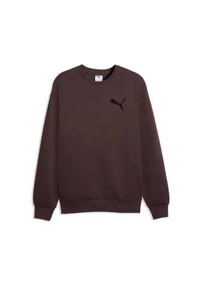 Puma Essentıals Elevated Cat Logo Erkek Geniş Kesim Sweatshırt 634393 31 Kahverengi
