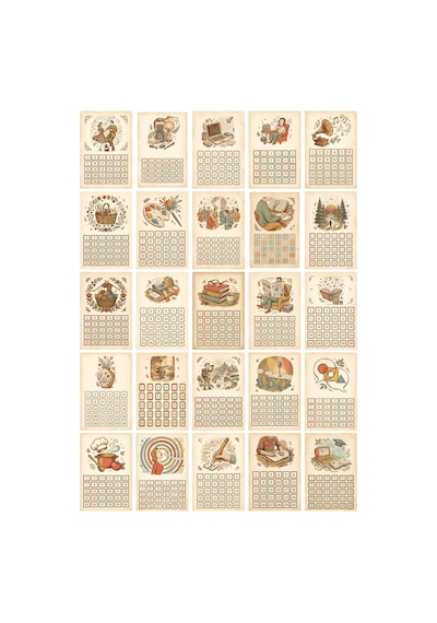 Vintage 30 Günlük Alışkanlık Takip Habit Tracker Sticker Seti - 175 Adet Çıkartma - A4 Parlak Kuşe Çok Renkli