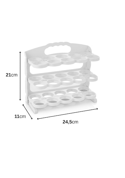 3 Katlı Yumurtalık 30 Bölmeli Yumurta Kutusu Buzdolabı Organizer Kutu Beyaz
